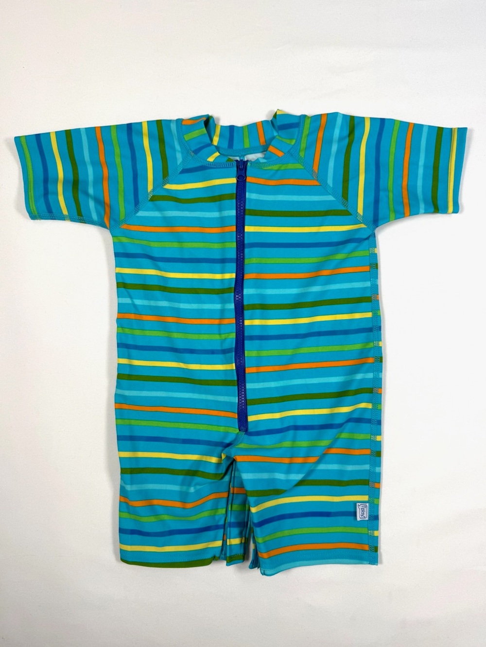 IPLAY Blue Striped Rash‎ Guard Swimsuit 3-6 Months UPF 50+ One Piece Swimwear